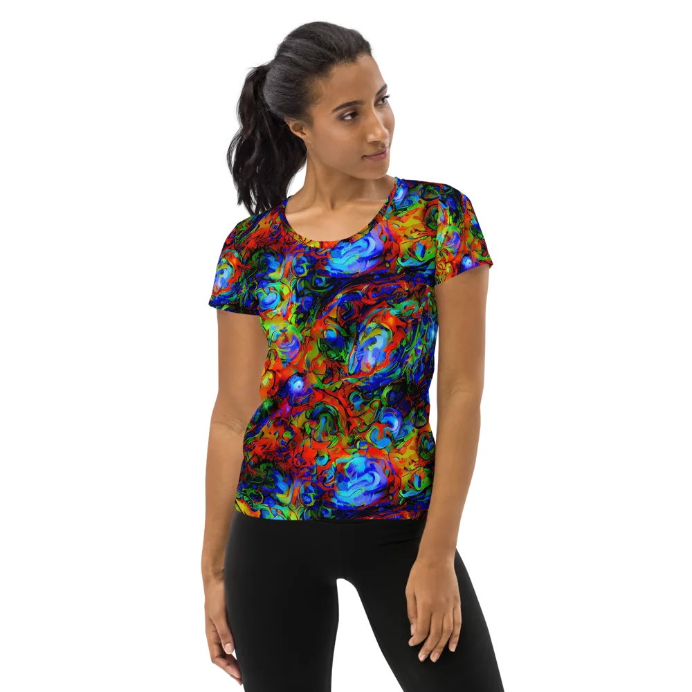 Hypercolor Tangle on Women's Athletic T-Shirt — Front