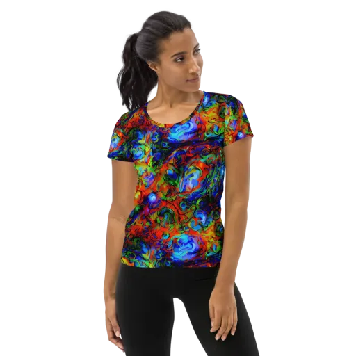 Hypercolor Tangle on a Women's Athletic T-Shirt