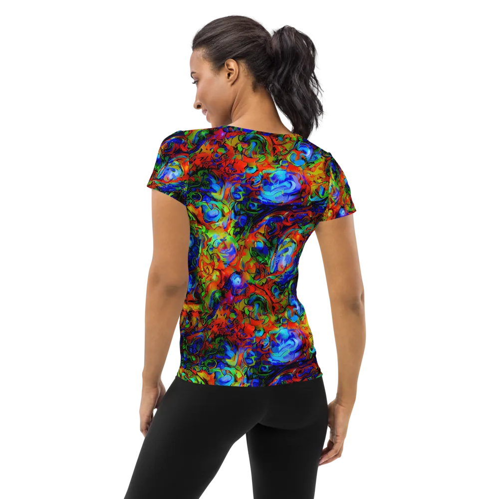 Hypercolor Tangle on Women's Athletic T-Shirt — Back