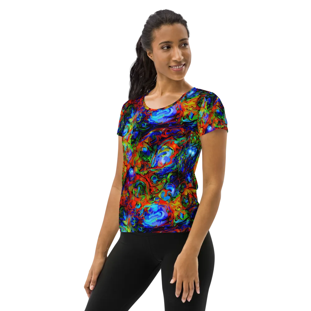 Hypercolor Tangle on Women's Athletic T-Shirt — Left