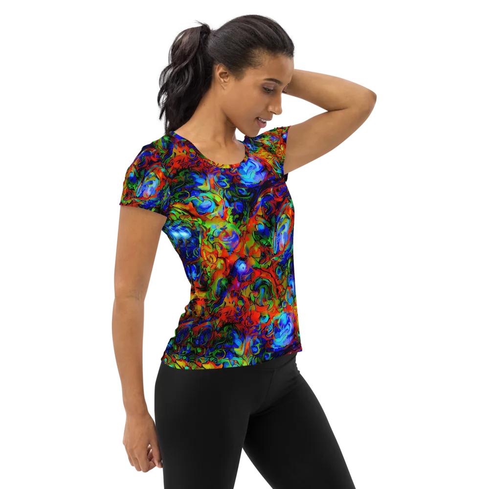 Hypercolor Tangle on Women's Athletic T-Shirt — Right