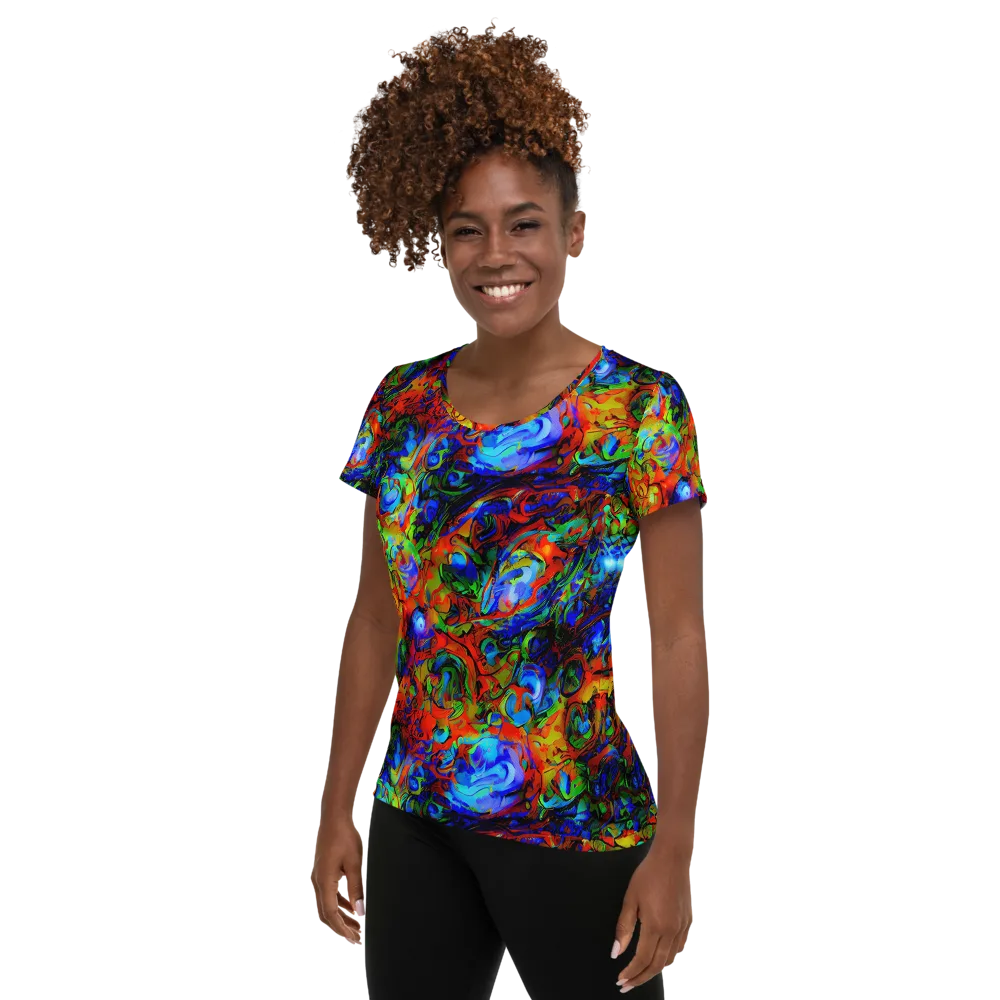 Hypercolor Tangle on Women's Athletic T-Shirt — Left