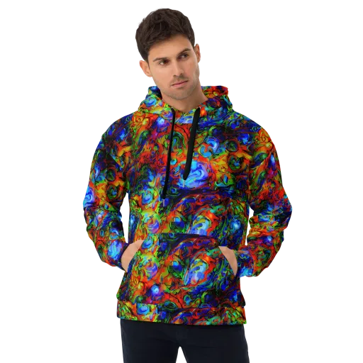 Hypercolor Tangle on a Hoodie