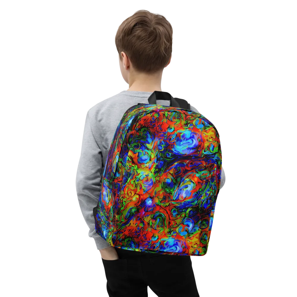 Hypercolor Tangle on Minimalist Backpack — Zoomed-in