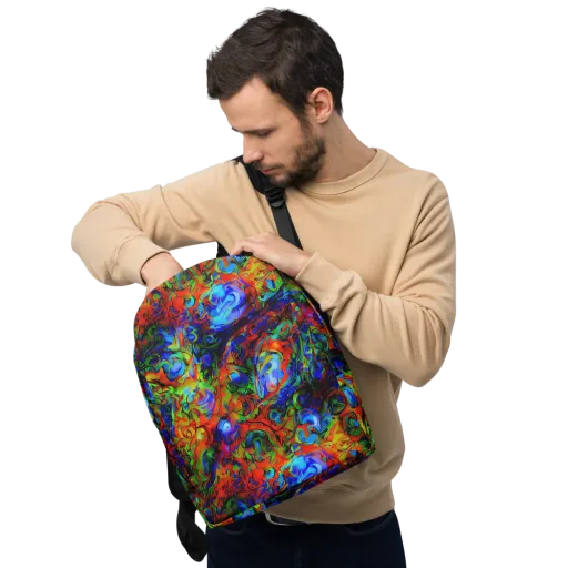 Hypercolor Tangle on a Minimalist Backpack