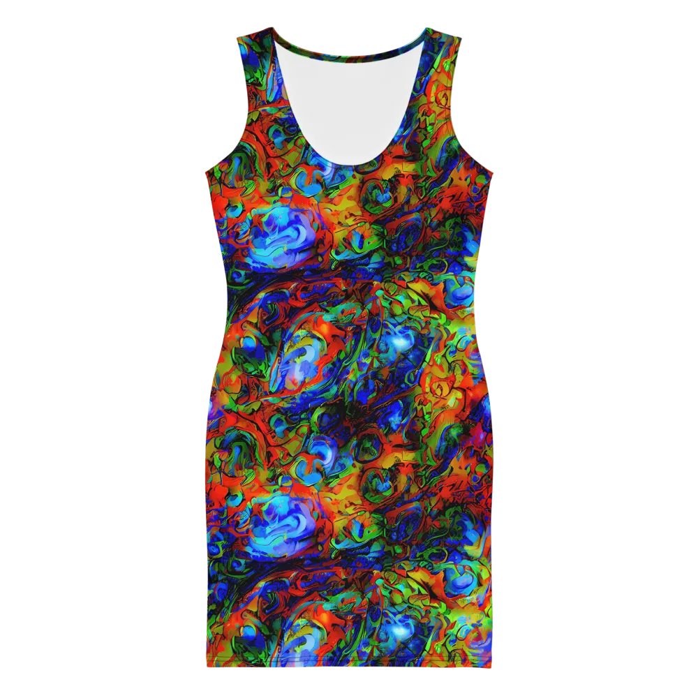 Hypercolor Tangle on Bodycon Dress — Front