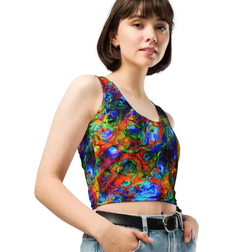 Hypercolor Tangle on a Crop Top
