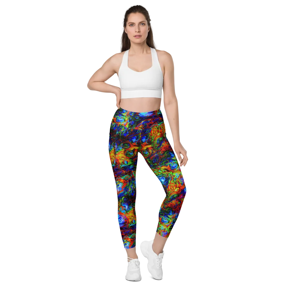Hypercolor Tangle on Leggings with Pockets — Front