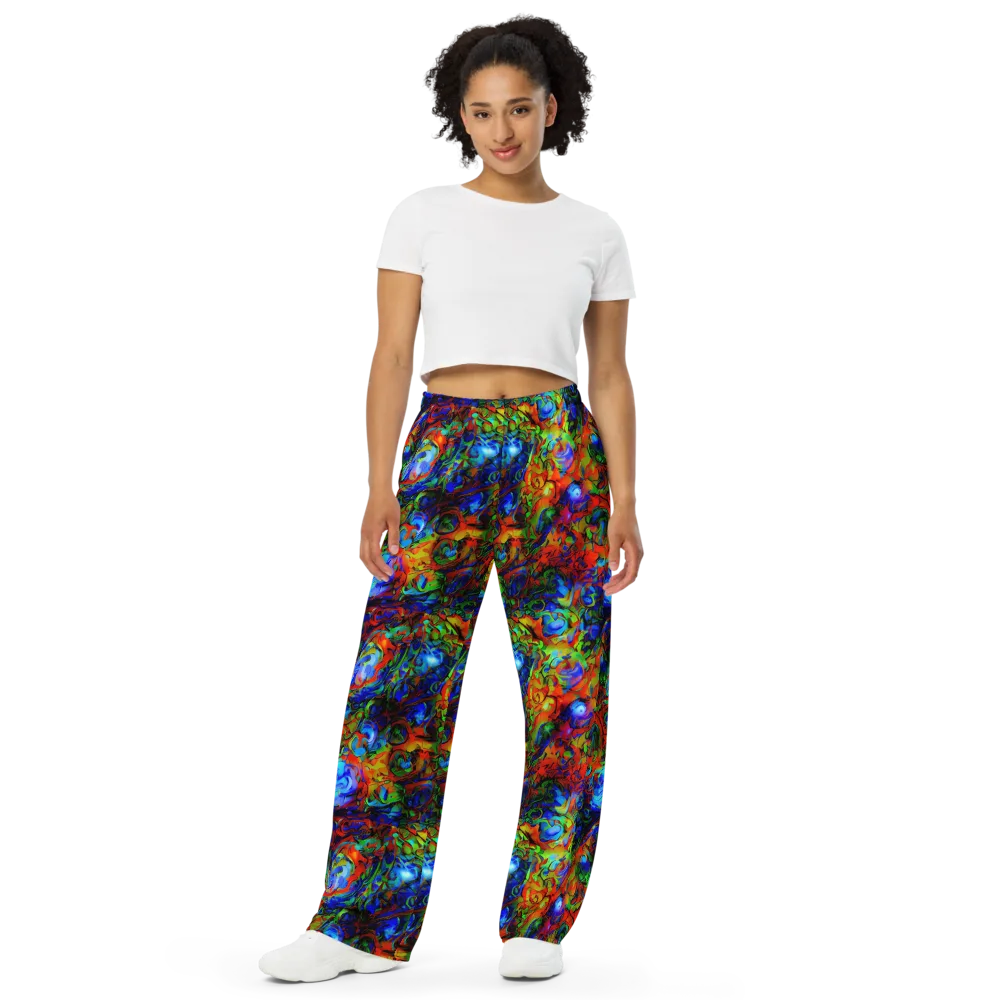 Hypercolor Tangle on Wide-Leg Pants — Front