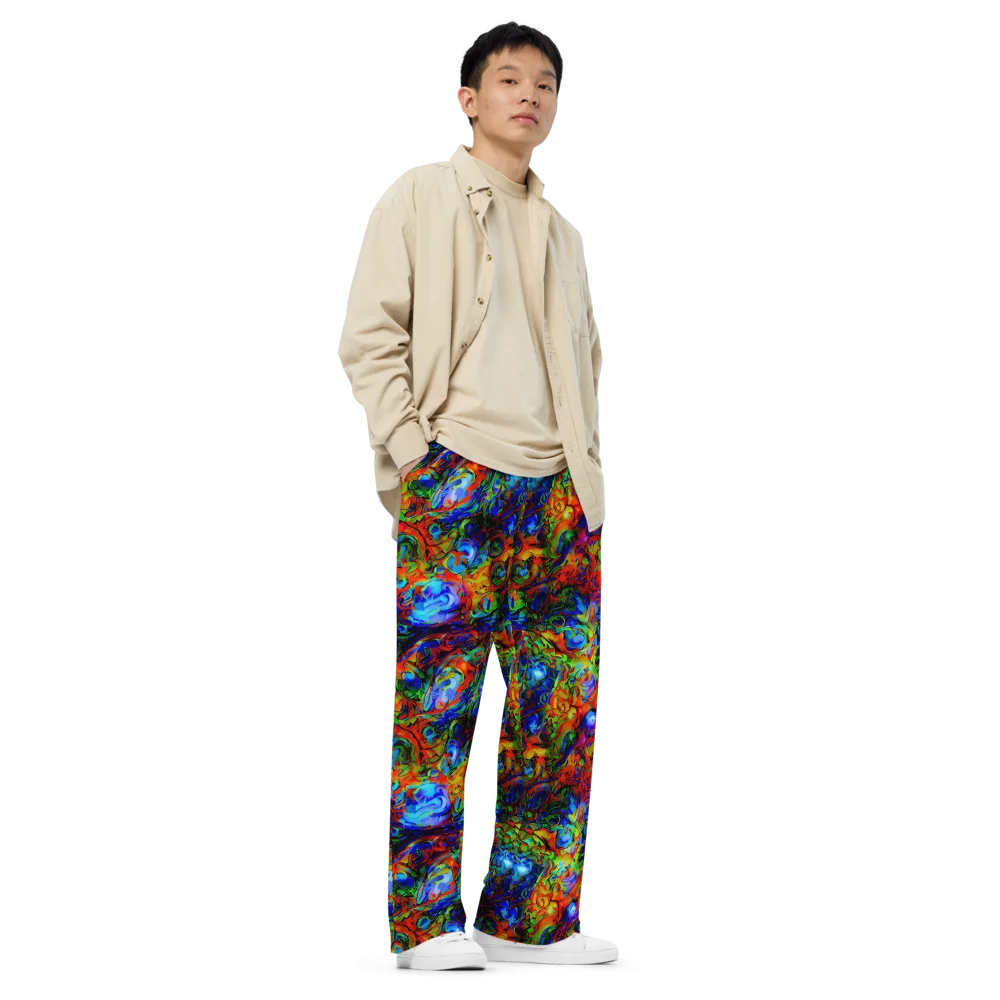 Hypercolor Tangle on Wide-Leg Pants — Right Front