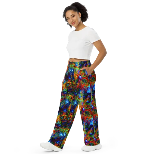 Hypercolor Tangle on a Wide-Leg Pants