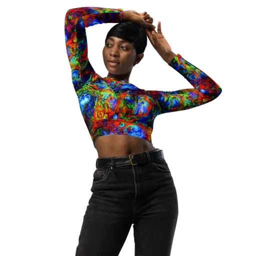 Hypercolor Tangle on a Long Sleeve Crop Top