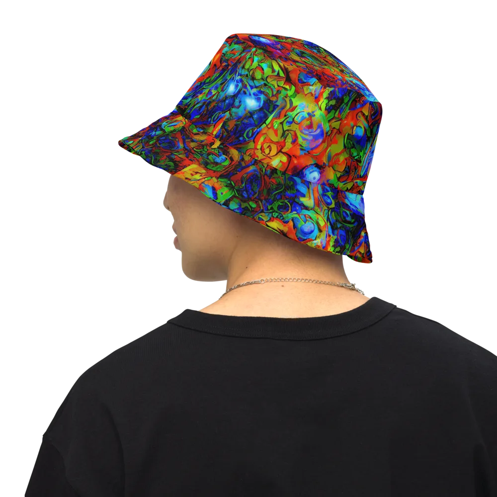 Hypercolor Tangle on Reversible Bucket Hat — Back Inside