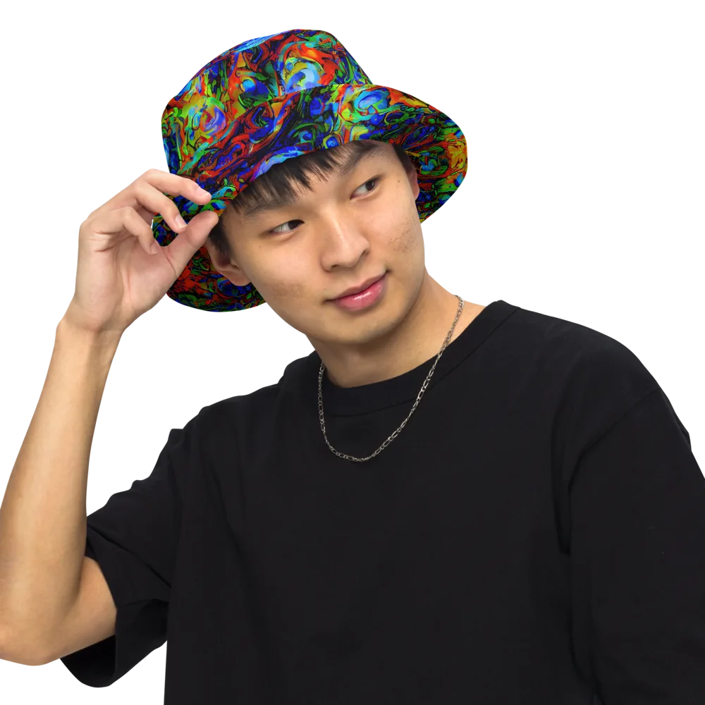 Hypercolor Tangle on Reversible Bucket Hat — Front Inside