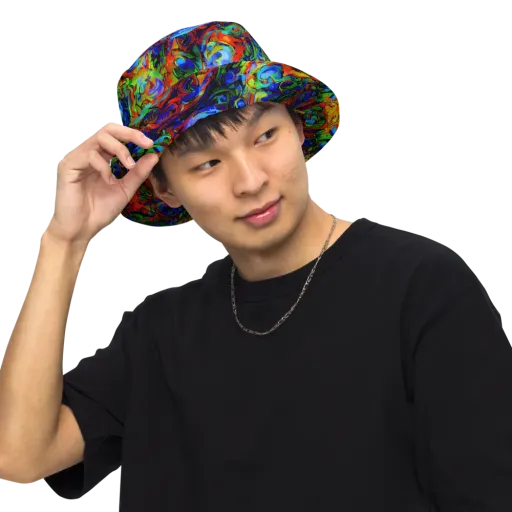 Hypercolor Tangle on a Reversible Bucket Hat
