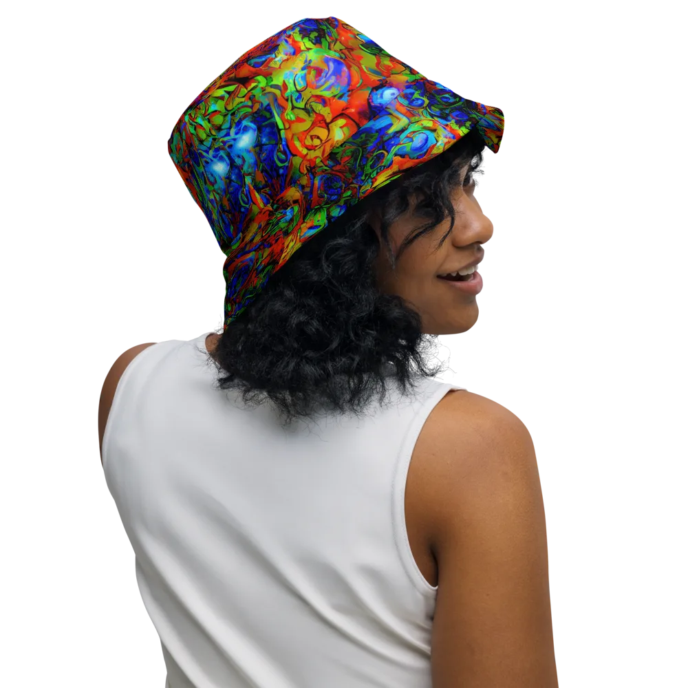 Hypercolor Tangle on Reversible Bucket Hat — Right Outside