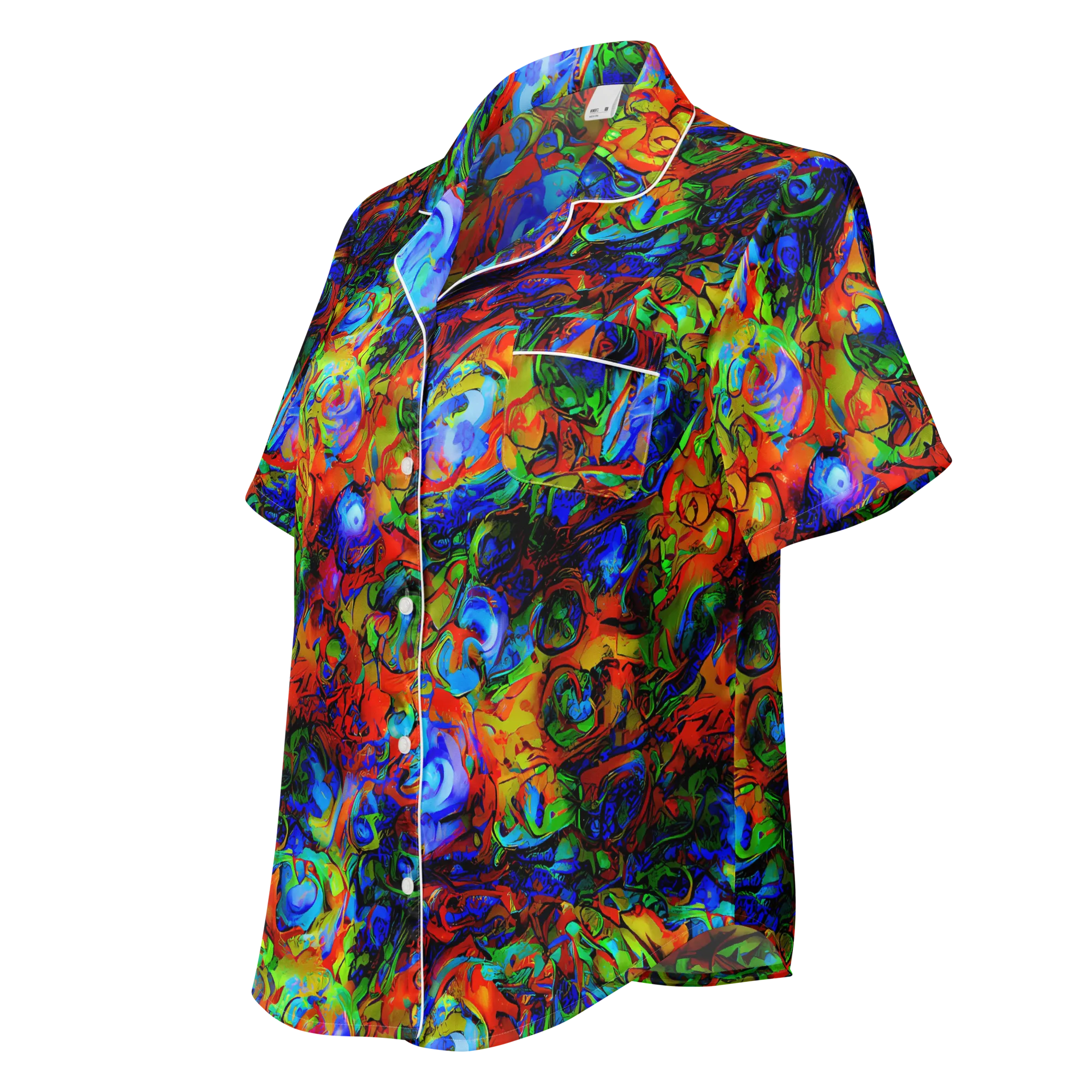 Hypercolor Tangle on Women's Short Sleeve Pajama Top — Left Front