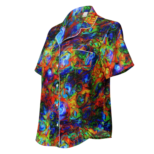 Hypercolor Tangle on a Women's Short Sleeve Pajama Top