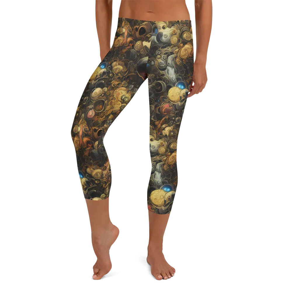 Molten Menagerie on Capri Leggings — Front