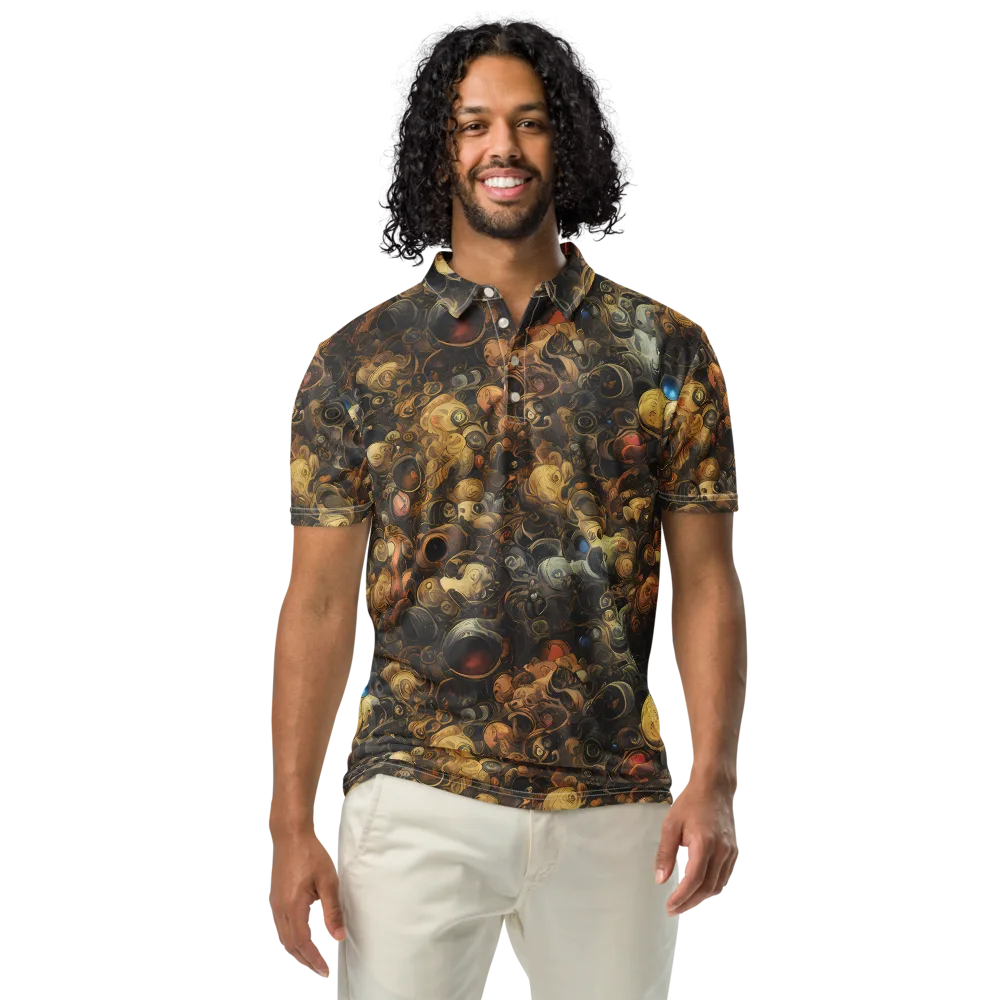 Molten Menagerie on Men's Slim Fit Polo Shirt — Front