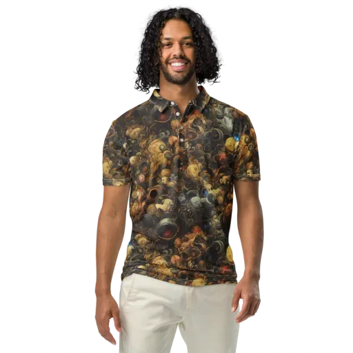 Molten Menagerie on a Men's Slim Fit Polo Shirt