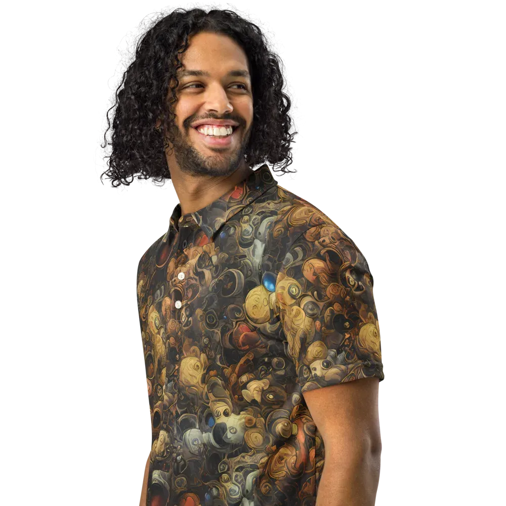 Molten Menagerie on Men's Slim Fit Polo Shirt — Left Front