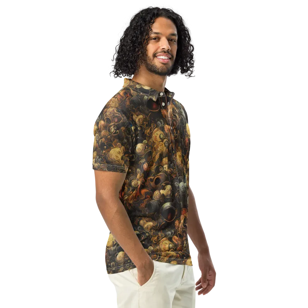 Molten Menagerie on Men's Slim Fit Polo Shirt — Right Front