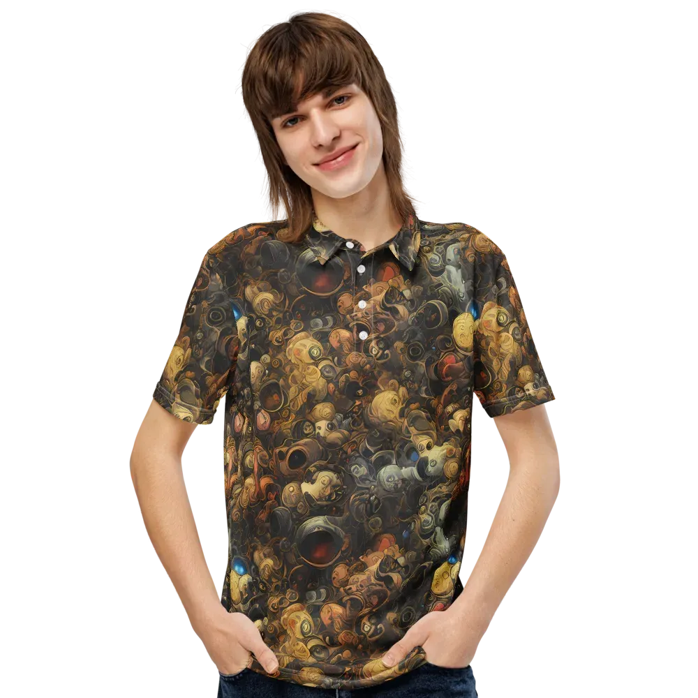 Molten Menagerie on Men's Slim Fit Polo Shirt — Front