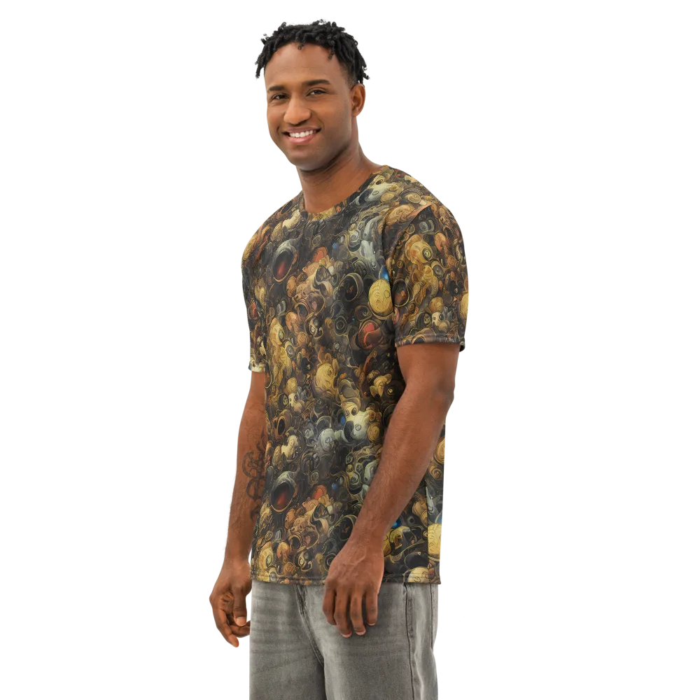 Molten Menagerie on Men's Cotton Crew Neck T-Shirt — Left Front
