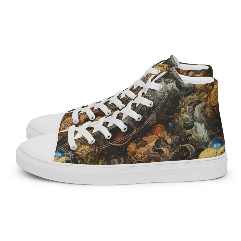 Molten Menagerie on Men's High Top Canvas Shoes — Left