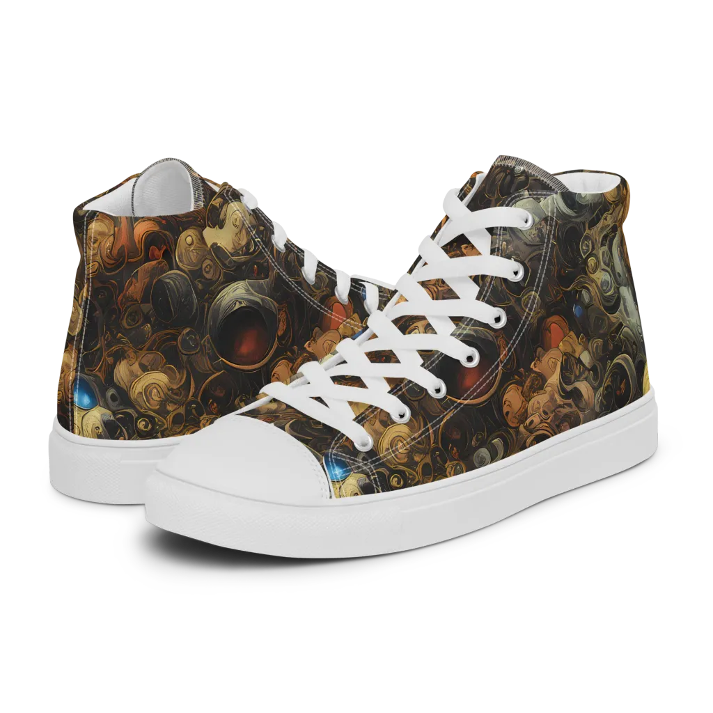 Molten Menagerie on Men's High Top Canvas Shoes — Left