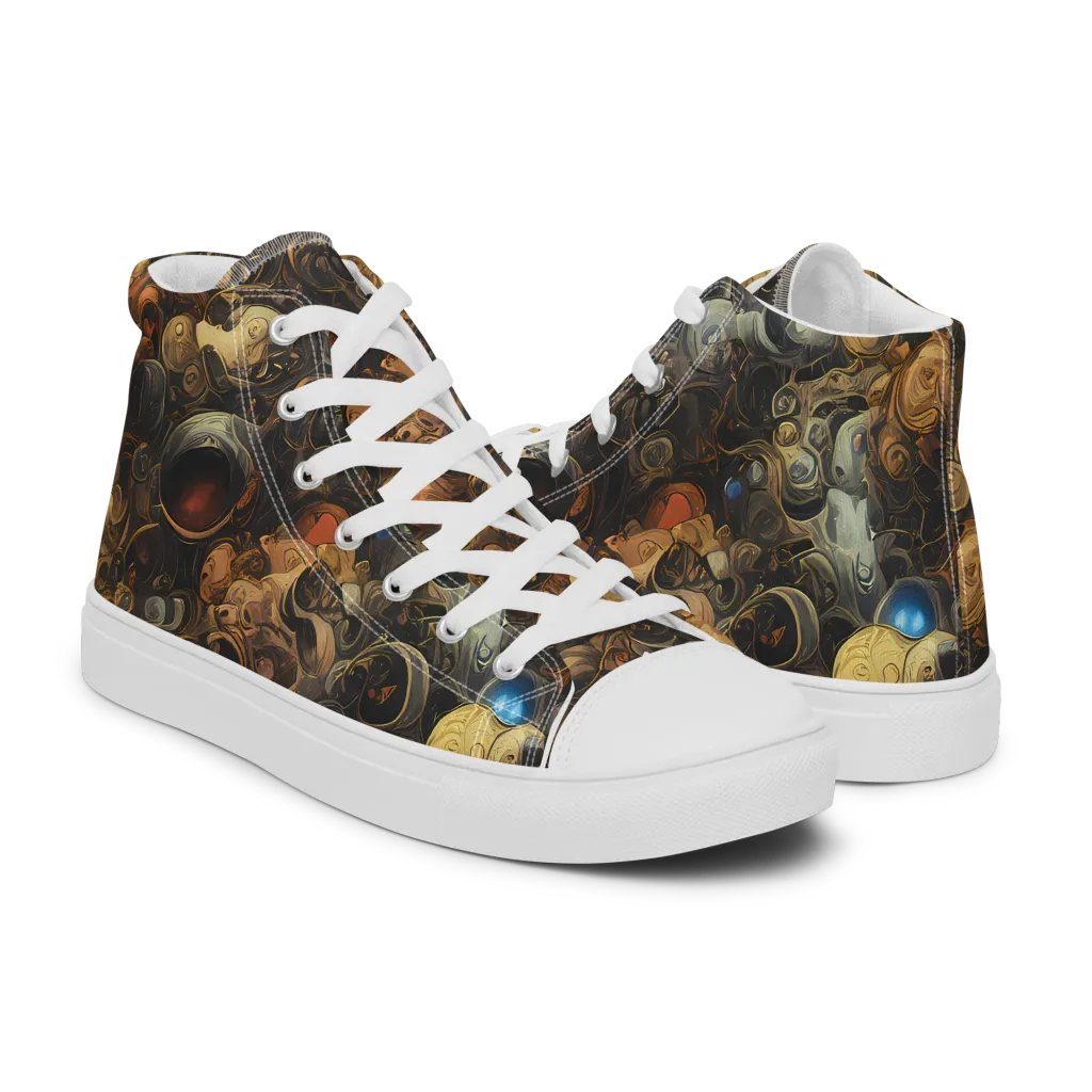 Molten Menagerie on Men's High Top Canvas Shoes — Right