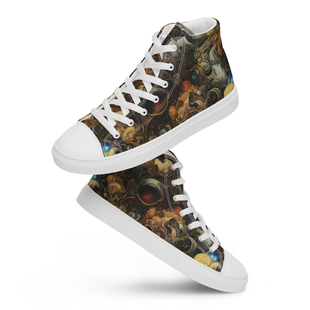 Molten Menagerie on Men's High Top Canvas Shoes — Front
