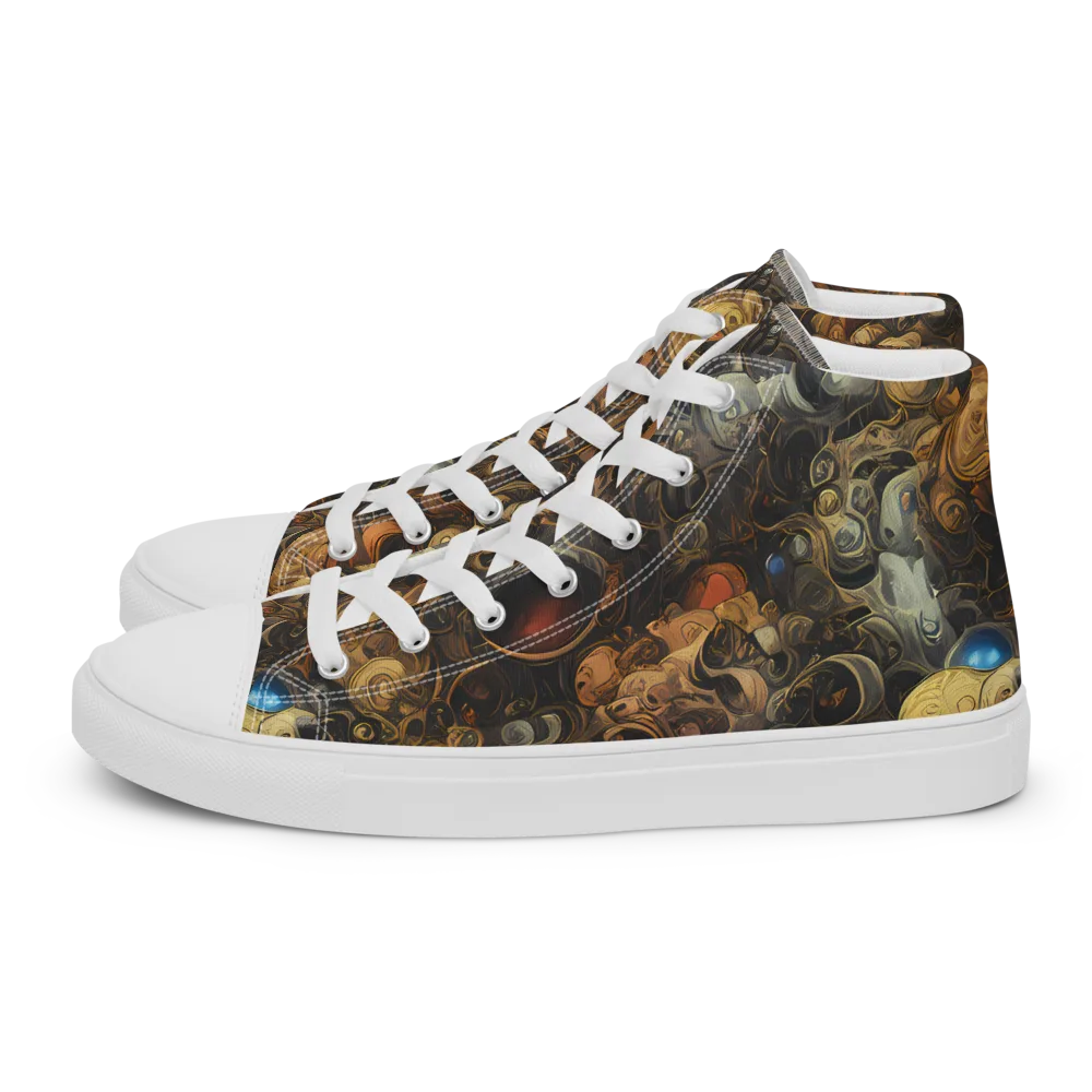 Molten Menagerie on Women's High Top Canvas Shoes — Left