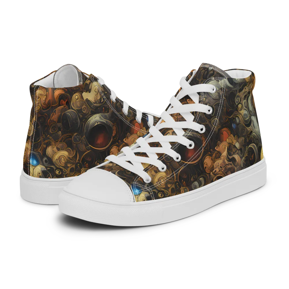 Molten Menagerie on Women's High Top Canvas Shoes — Left