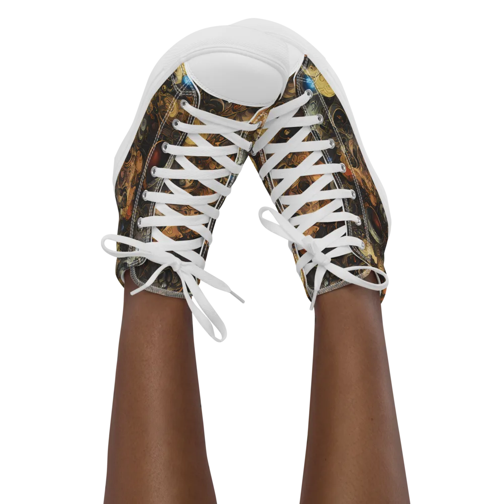 Molten Menagerie on Women's High Top Canvas Shoes — Front