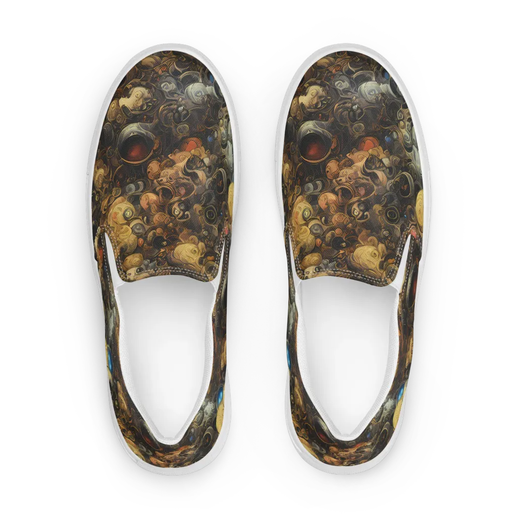 Molten Menagerie on Men's Slip-On Canvas Shoes — Front