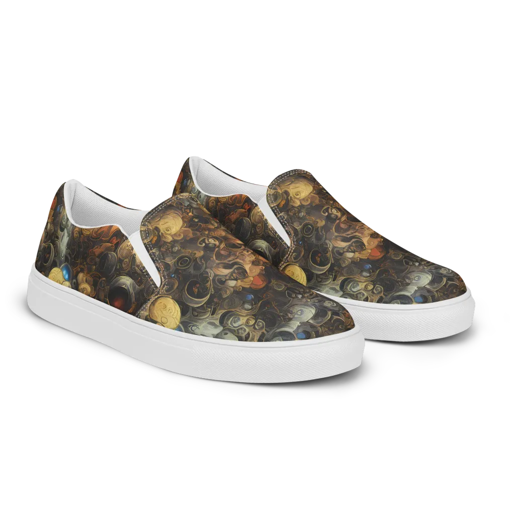 Molten Menagerie on Men's Slip-On Canvas Shoes — Right Front