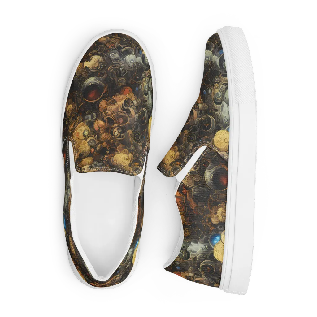 Molten Menagerie on Men's Slip-On Canvas Shoes — Front