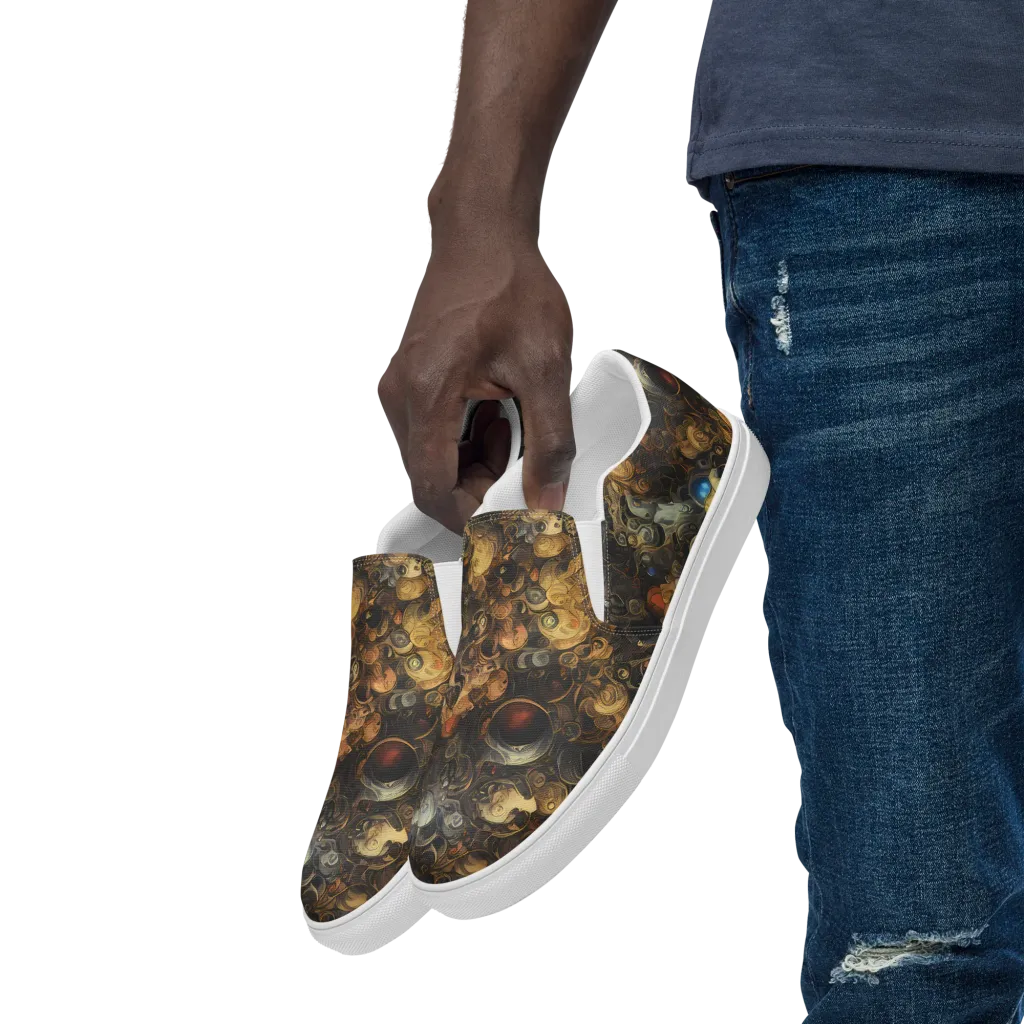 Molten Menagerie on Men's Slip-On Canvas Shoes — Left Front