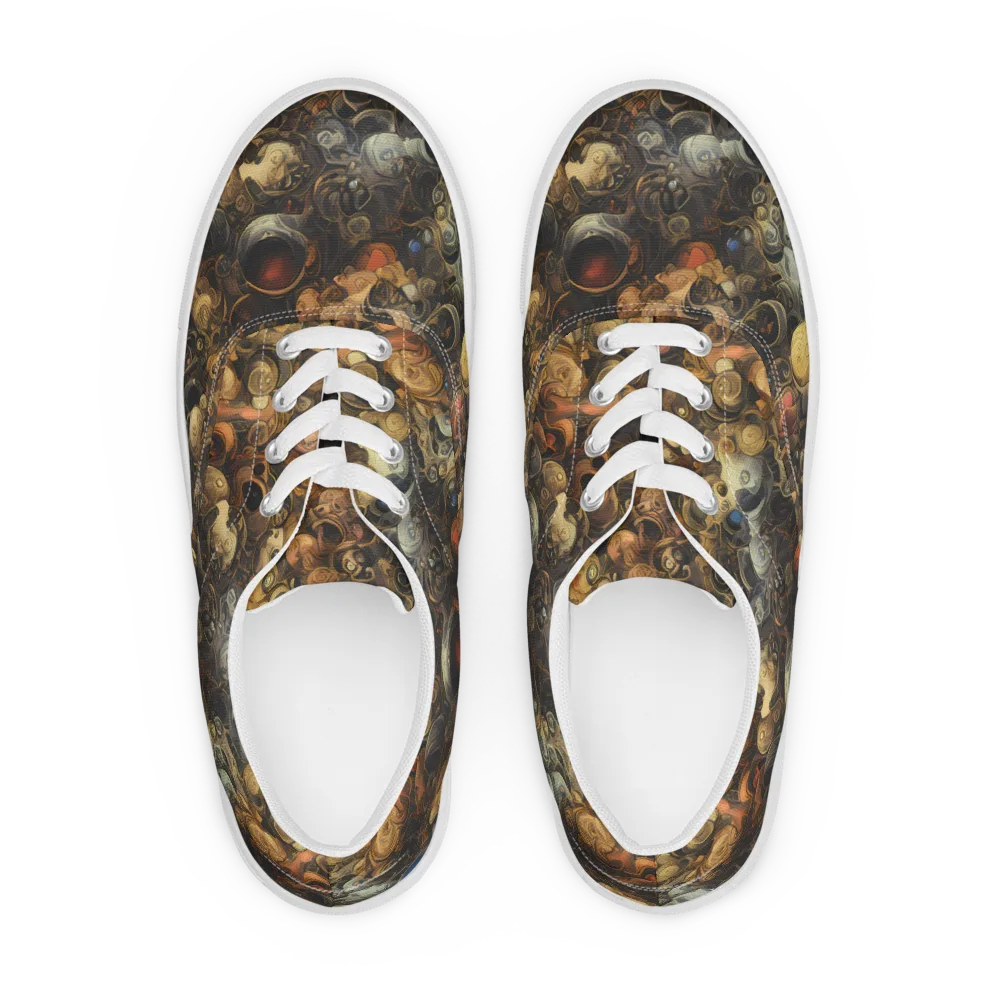 Molten Menagerie on Men's Lace-Up Canvas Shoes — Front