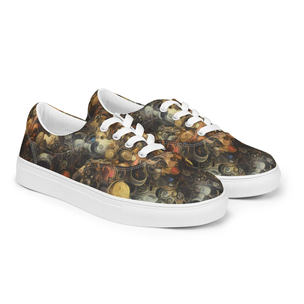 Molten Menagerie on Men's Lace-Up Canvas Shoes — Right Front