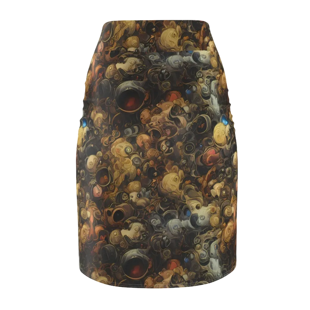 Molten Menagerie on Pencil Skirt — Back