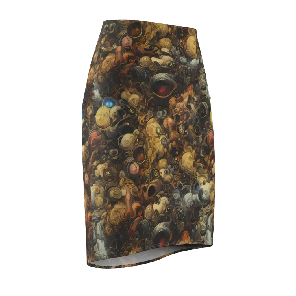Molten Menagerie on Pencil Skirt — Front Side