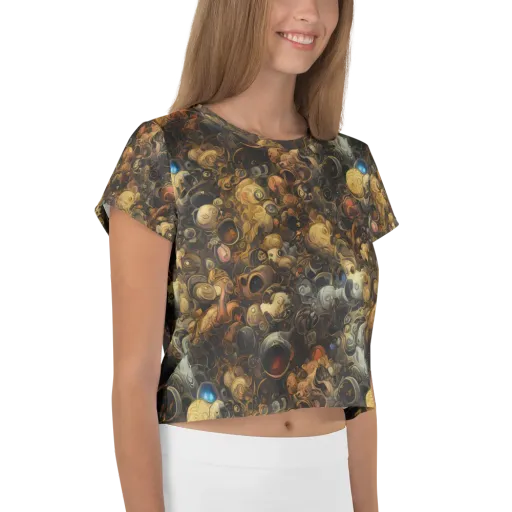 Molten Menagerie on a Crop Tee