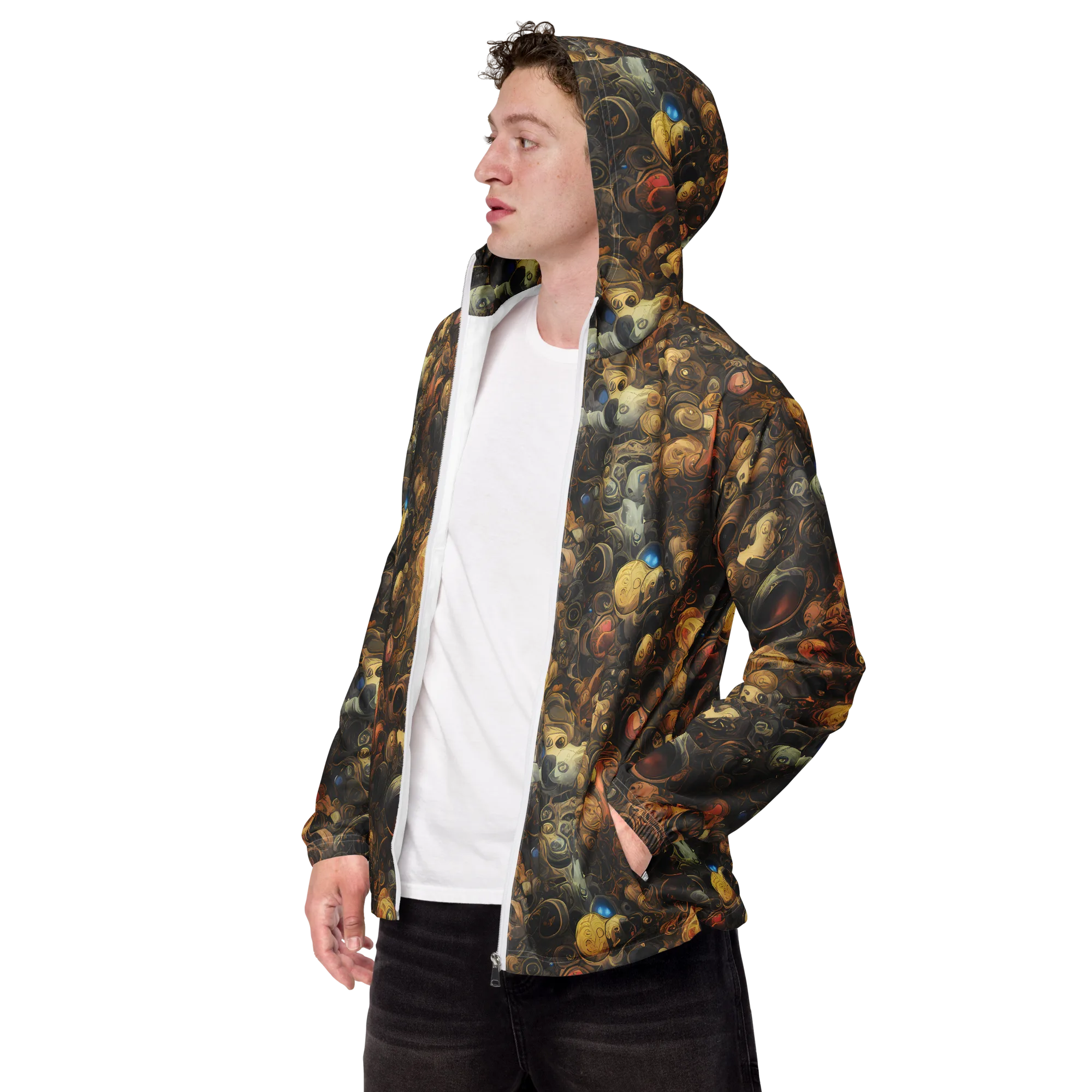 Molten Menagerie on Men's Windbreaker — Left Front