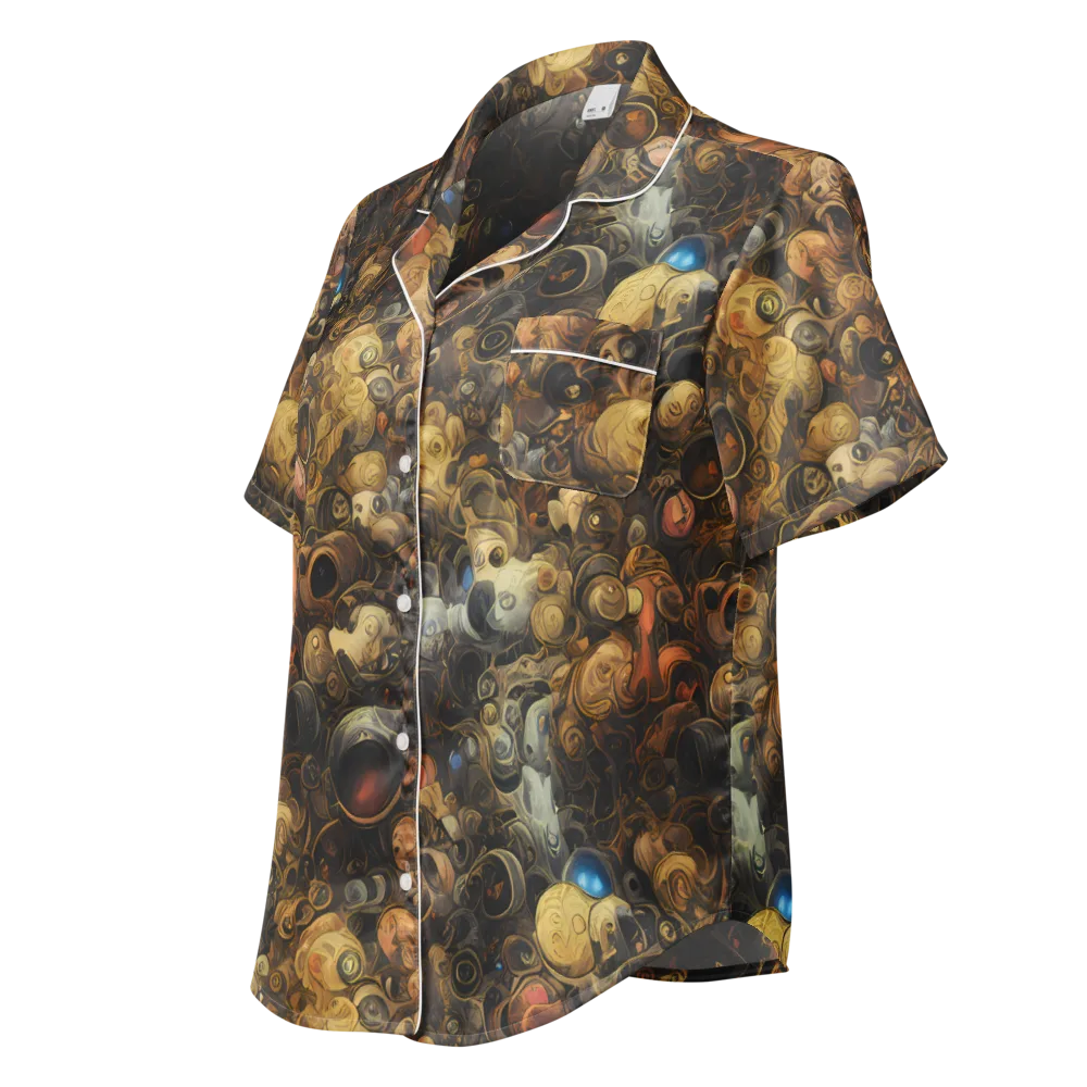 Molten Menagerie on Women's Short Sleeve Pajama Top — Left Front