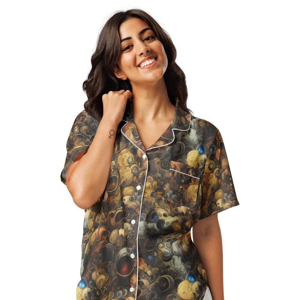 Molten Menagerie on Women's Short Sleeve Pajama Top — Front