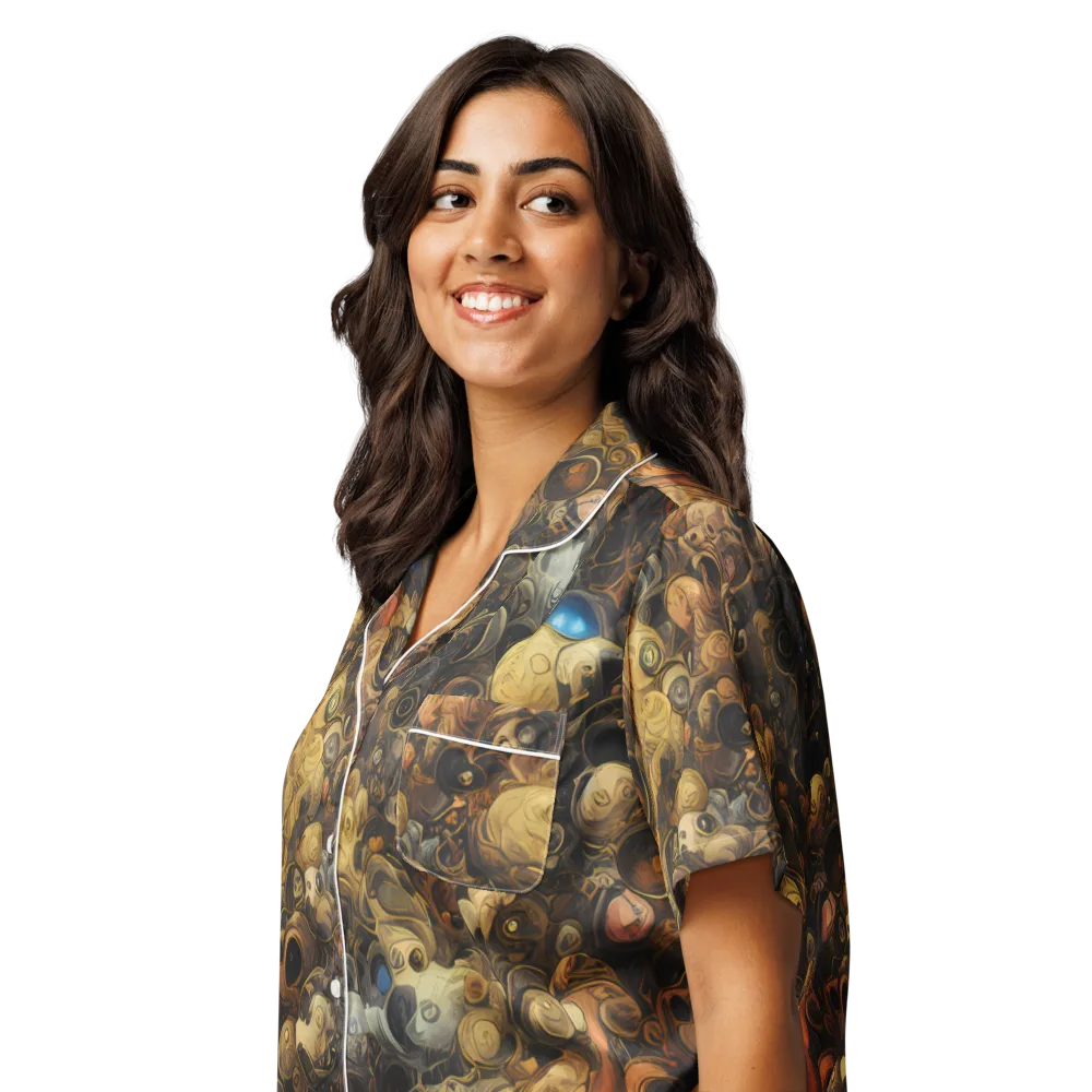 Molten Menagerie on Women's Short Sleeve Pajama Top — Left Front