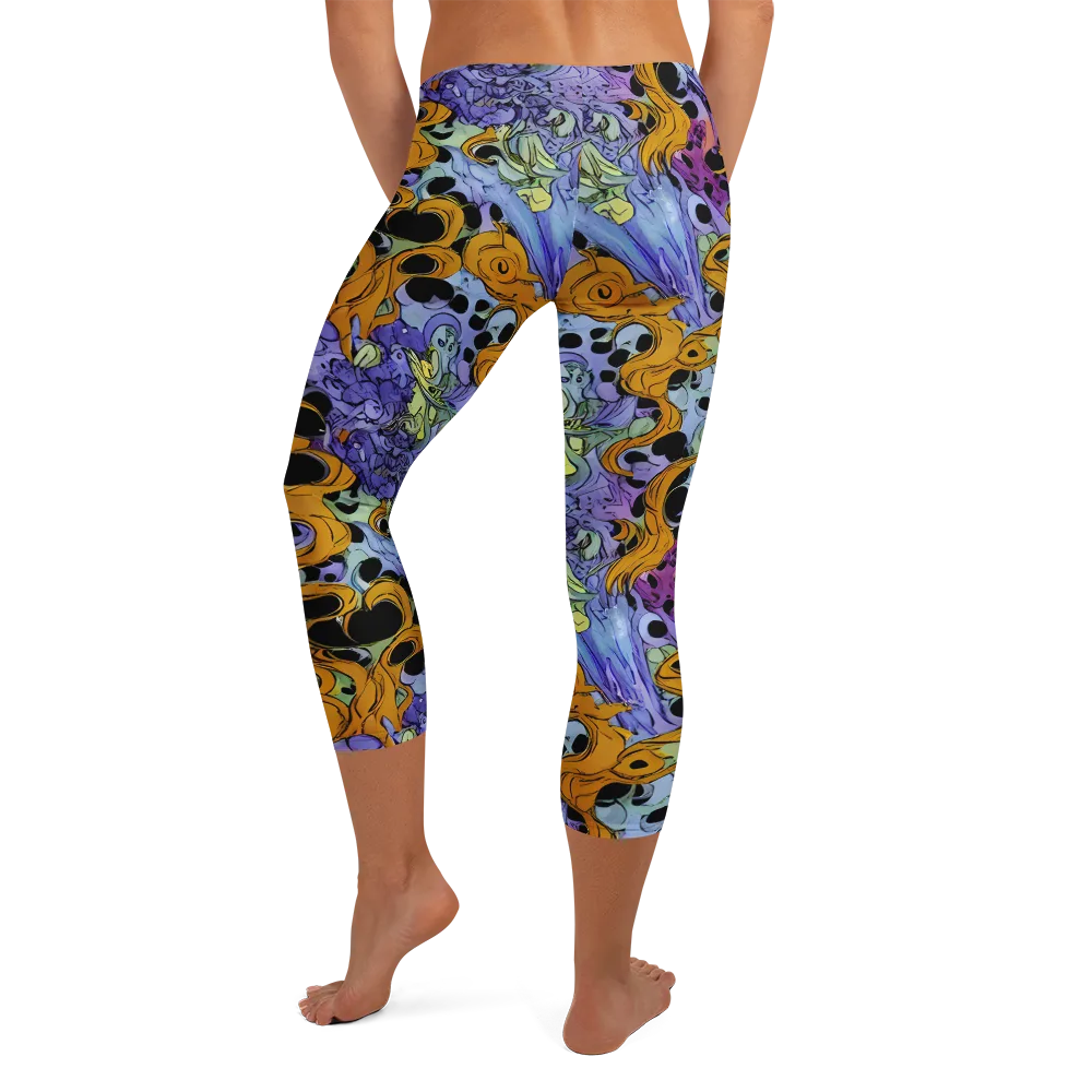 Orange Dreamscape on Capri Leggings — Back